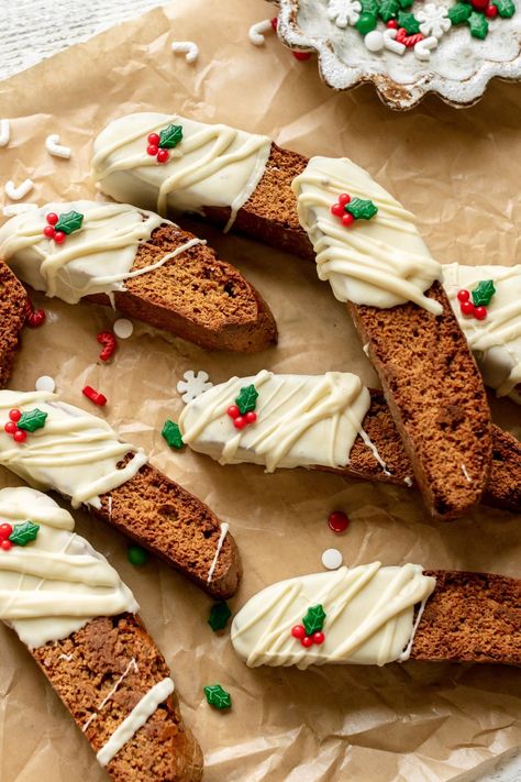 Gingerbread Biscotti • Kroll's Korner Christmas Monster Cookies, Krolls Korner, Gingerbread Biscotti, Pumpkin Biscotti, Iced Oatmeal Cookies, Holiday Sprinkles, Cocoa Cookies, Biscotti Recipe, Pumpkin Chocolate