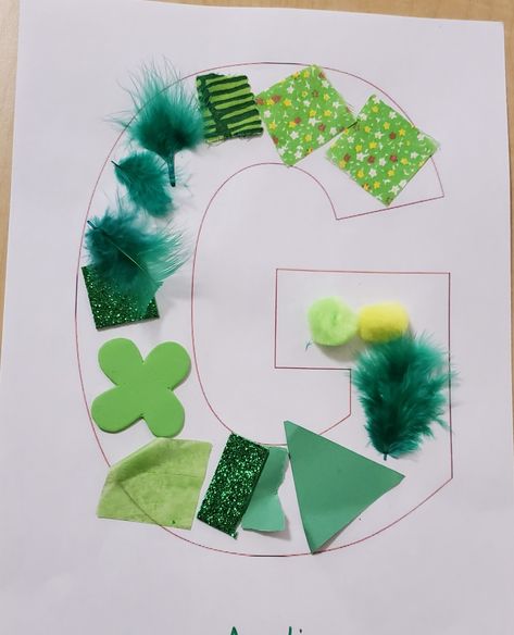 Preschool Green Crafts, Green Art For Preschoolers, Colors Theme For Preschool, G Week Preschool, Color Green Crafts For Preschool, Green Theme Preschool, Green Crafts For Preschoolers, Green Activity Preschool, Green Color Crafts Preschool