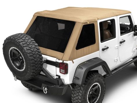 Bestop Jeep Wrangler Trektop NX Glide Soft Top - Tan Twill BES54923-71 (07-18 Jeep Wrangler JK 4 Door) Jeep Convertible, Jeep Wrangler Tops, Jeep Wrangler Soft Top, Silver Jeep, Jeep Wrangler Lifted, 4 Door Jeep Wrangler, Beach Jeep, Green Jeep, Blue Jeep