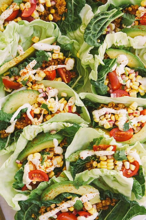 raw + vegan taco vibes » The First Mess Raw Vegan Tacos, Salad Wraps, Vegan Tacos, Raw Food Diet, Think Food, God Mat, Raw Vegan Recipes, Vegetarian Meals, Meatless Meals