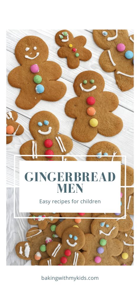 Easy gingerbread men recipe for kids - Cooking with my kids Gingerbread Man Recipe For Kids, Easy Gingerbread Man Recipe, Easy Gingerbread Men, Gingerbread Activities Preschool, Gingerbread Men Recipe, Easy Gingerbread Recipe, Christmas Biscuits Recipe, Gingerbread Man Cookie Recipe, Recipe Graphic