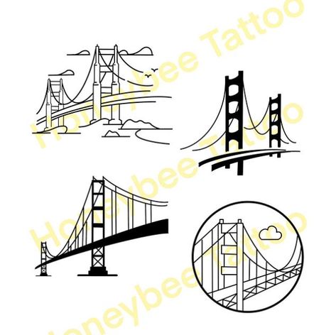 San Francisco Inspired Tattoos, San Francisco Tattoos, Bay Bridge Tattoo, Golden Gate Bridge Tattoo, San Francisco Tattoo, Bridge Tattoo, Skyline Tattoo, San Francisco Bridge, San Francisco Travel Guide