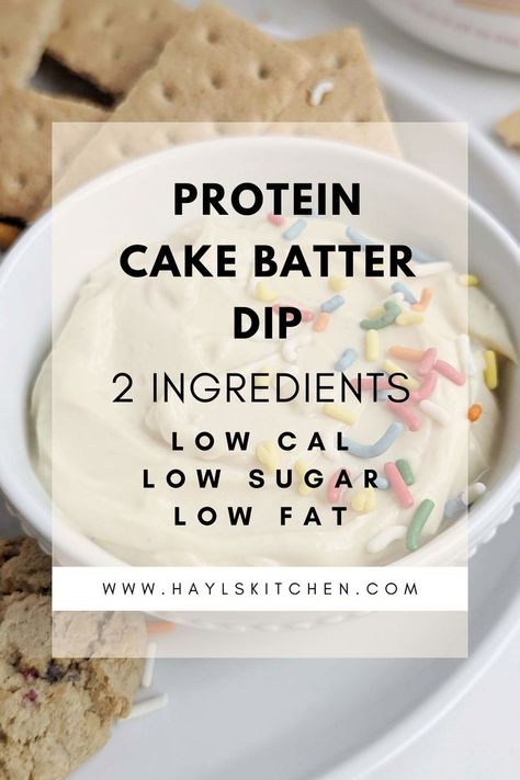 Lip-smacking delicious Protein Cake Batter Dip with just 2 ingredients. This low fat, low sugar high protein funfetti dip is perfect for a birthday or any celebration! Protein Funfetti Dip, Birthday Cake Protein Powder Recipes, Protein Dunkaroo Dip, Birthday Cake Protein Pudding, Cake Batter Protein Pudding, Cake Batter Premier Protein Recipes, Cake Batter Protein Shake Recipes, High Protein Dips, Protein Dips