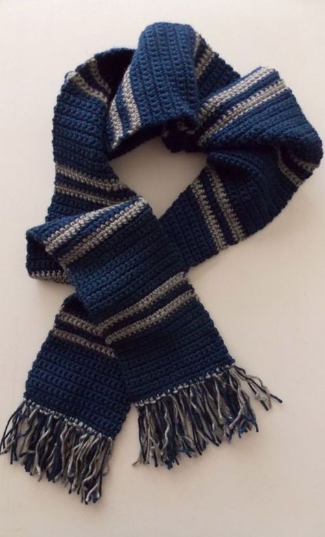 Men Scarf Crochet Pattern, Ravenclaw Scarf, Crochet Mens Scarf, Crochet Men, شال كروشيه, Scarf Knitting Patterns, Scarf Crochet Pattern, Scarf Design, Ravenclaw