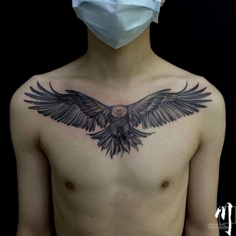 Eagle Chest Tattoo Design For Men Chest Tattoo Design For Men, Chest Tattoo Placement, Men Chest Tattoo Ideas, Best Chest Tattoos For Men, Chest Tattoo Fonts, Men Chest Tattoo, Dean Tattoo, Chest Tattoo Wings, Chest Tattoo Design