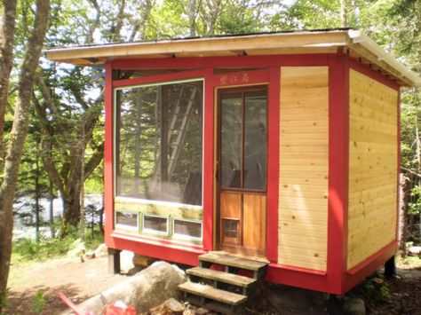 Screenhouse In The Woods - Project Showcase - Page 8 - DIY Chatroom Home Improvement Forum Relax Shacks, Tiny Guest House, Shed With Porch, Landscaping Around House, Bamboo Diy, Screen House, We Shed, Shed To Tiny House, House Shed