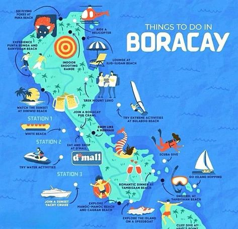 Boracay Map, Boracay Hotels, Extreme Activities, Boracay Island, Travel Inspiration Destinations, Pub Crawl, Boracay, Island Hopping, Best Resorts