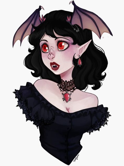 Wings Sticker, Cute Vampire, Vampire Drawings, Bat Art, Wings Art, Vampire Art, Goth Art, Arte Sketchbook, Creepy Art