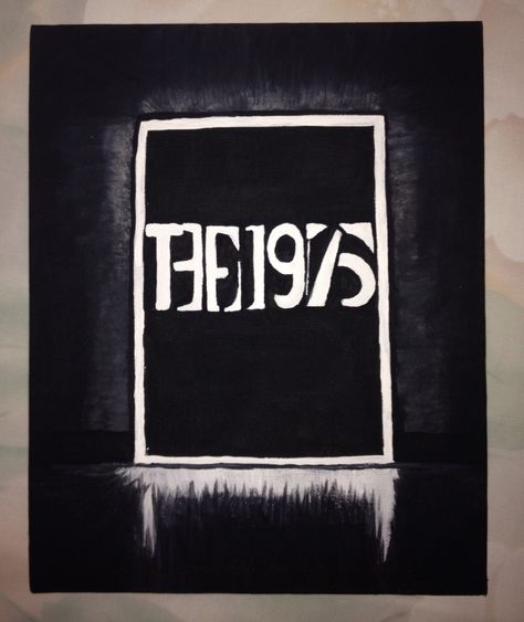 The 1975 album cover painted on canvas The 1975 Painting Ideas, The 1975 Painting, 1975 Album Cover, The 1975 Album Cover, The 1975 Album, Painted Cds, Painting Business, Painting Canvases, Music Album Covers