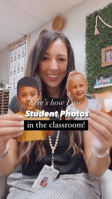 Students Pictures In Classroom Ideas, Student Picture Bulletin Board, Bulletin Board Ideas With Student Photos, Student Photos In The Classroom, Craft With Student Picture, Preschool Class Photo Ideas, Pretend Window In Classroom, Family Photos In Classroom, Family Photo Wall Classroom