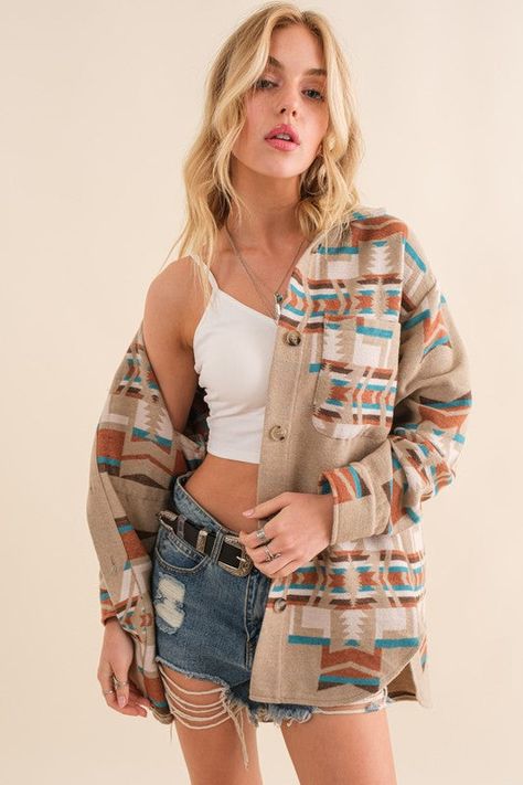 Aztec Shirt, Aztec Jacket, A Jacket, Curvy Jeans, Outfit Making, Sheer Fabric, Aztec Print, Sweater Blouse, Sheer Fabrics