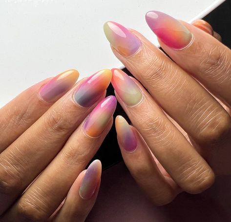 Bright Summer Nails Designs, Unghie Sfumate, Pastel Nails Designs, Water Color Nails, Milky Nails, Airbrush Nails, Summer Toe Nails, Cute Summer Nails, Easter Nails