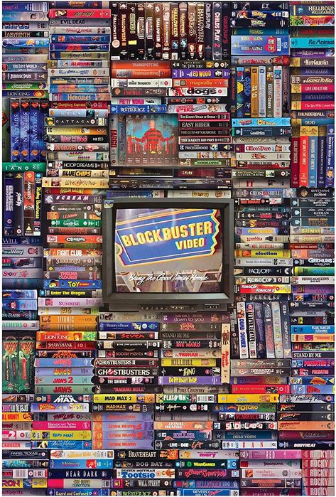 Blockbuster Era 1000-Piece Jigsaw Puzzle, Brain Teaser for Kids and Adults | 28 x 20 Inches Brain Teasers For Kids, Genos Wallpaper, Blockbuster Video, Ed Wood, Vhs Movie, Video Store, Horror Themes, Arte Robot, Casa Vintage