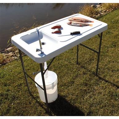 Camping Sink, Fish Cleaning Station, Fish Cleaning Table, Folding Camping Table, Chuck Box, Cleaning Fish, Outdoor Sinks, Outdoor Picnic Tables, Clean Sink