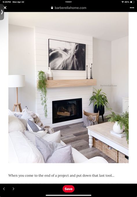 Diy Wood Mantle, Fireplace Remodel Diy, Fireplace And Mantle, Wood Mantle Fireplace, Wood Mantle, Diy Instagram, Build A Fireplace, Fireplace Mantle Decor, Shiplap Fireplace