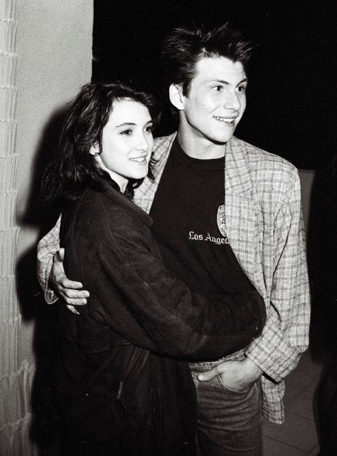 Christian Slater, Winona Ryder, A Woman, Black And White, White, Black