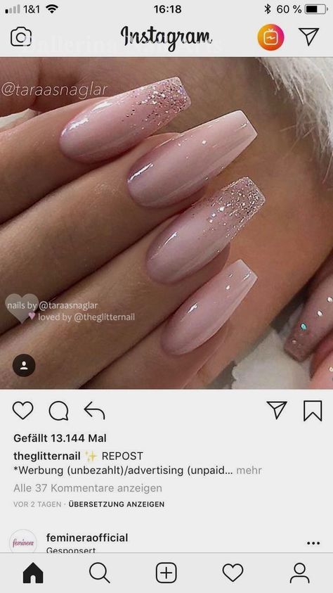 Ballerina Nails Designs, Simple Acrylic Nails, Ballerina Nails, Bling Acrylic Nails, Trim Nails, Pink Acrylic Nails, Clean Nails, Simple Nail Designs, Elegant Nails