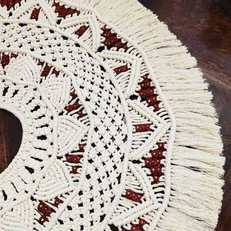 Snowflake Christmas Tree Skirt – msdebbie2u Farmhouse Christmas Tree Skirt Crochet Pattern, Beaded Christmas Tree Skirt, Macrame Tree Skirt, Farmhouse Christmas Tree Skirts, Christmas Tree Skirt Crochet Pattern, 12 Point Star, Snowflake Christmas Tree, Macrame Christmas, Farmhouse Christmas Tree