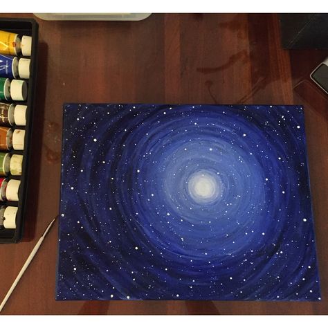 Stargazing Painting Easy, Paintings Of The Night Sky, Midnight Painting Easy, Sky Night Painting, Night Sky Painting Acrylic Easy, Start Night Painting, Acrylic Galaxy Painting Tutorials, Stars Painting Easy, Star Night Painting