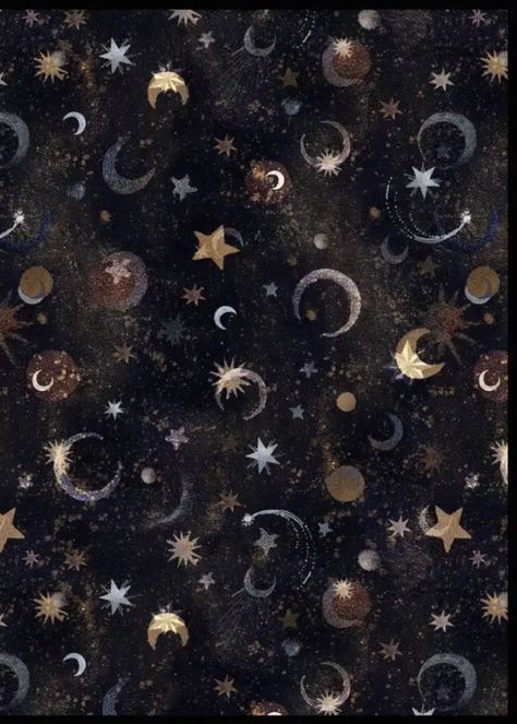 Ios 16 Wallpaper Whimsigoth, Horizontal Wallpaper Aesthetic Dark, Starry Phone Wallpaper, Starry Wallpaper Aesthetic, Celestial Art Wallpaper, Celestial Aesthetic Wallpaper, Prints For Fabrics, Starry Aesthetic, Starry Night Aesthetic