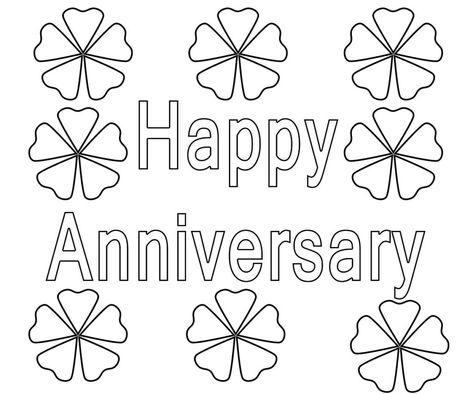 Happy Anniversary Coloring Pages Free Anniversary Coloring Pages, 1st Wedding Anniversary Wishes, Wedding Anniversary Greetings, 7 Year Anniversary Gift, Mom Coloring Pages, Print Coloring Pages, 50th Anniversary Cards, Printable Anniversary Cards, Happy Birthday Coloring Pages