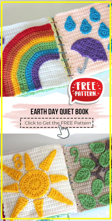 Crochet Playbook Free Pattern, Crochet Books Pattern, Quiet Book Patterns Crochet, Amigurumi Book Pattern, Sensory Book Crochet, Quiet Book Crochet Patterns Free, Crochet Activity Book Free Pattern, Crochet Busy Book Free Pattern, Crochet Book Pattern Free