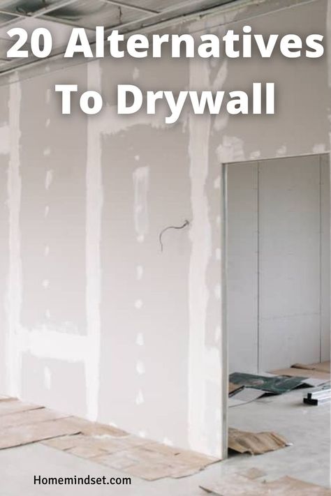 Want to know the alternatives to drywall? In this complete guide, well give you the top 20 list plus so much more. How To Put Up Walls In Basement, Wall Building Ideas, Finishing Basement Walls Without Drywall, Basement Drywall Alternative, How To Build Walls In Basement, Paneling For Basement Walls, How To Build A Wall In Basement, Basement Wall Options, How To Hang Sheetrock On Walls