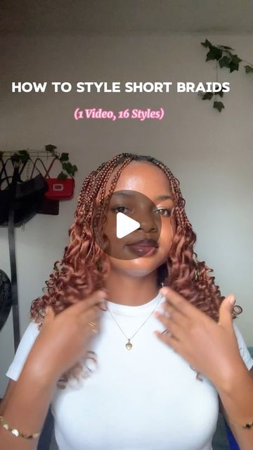 Zoba.es | Lifestyle Content Creator • YouTuber👸🏽🤎 on Instagram: "How To  Style Short Braids🤎🌸-Which style looked really good on me ?  Let me know in the comment section  Hair Details: I used the @lushhairnigeria wow braids in Colour 30🤎  follow @zoba.es for more contents 👸🏽🤎 {how to style braids , hair day, short braids, braids, trending hairstyles, affordable hairstyles, boho braids, short hairstyle inspo}  #howtostylebraids #knotlessbraids #braids #curlyhairstyles #exploremore #hairinspo #hairstyletutorial #easywaytostylebraids #knotless #knotlessbraids #braids #shortbraids #shorthair #boho #bohostyle #bohobraids #boxedbraids #simplehairstyles #simplehairstyle #curls #braid #braidstyles #braidideas #braid #braider #shortbraids #hairstyle #hairstyle #hairstyles #hairinspo #hairin Styles For Short Boho Knotless Braids, Hairstyles For Short Boho Braids, How To Style My Short Braids, Short Braids Styles For Black Women, Styling Short Braids With Curly Ends, How To Style Short Knotless Braids With Curls, Ways To Style Short Box Braids, How To Style Note Less Braids, Short Knotless Styles