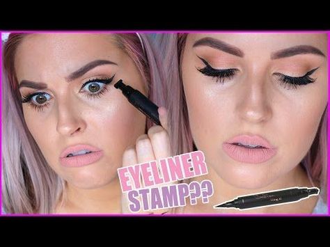 PERFECT WINGED EYELINER STAMP?! 😱🆒 Does It Work!? 🤔 Best Gel Eyeliner, Easy Winged Eyeliner, Eyeliner Stamp, Eyeshadow For Green Eyes, Eyeliner For Hooded Eyes, Perfect Winged Eyeliner, Sparkly Eyeshadow, Winged Eyeliner Stamp, Winged Eyeliner Tutorial