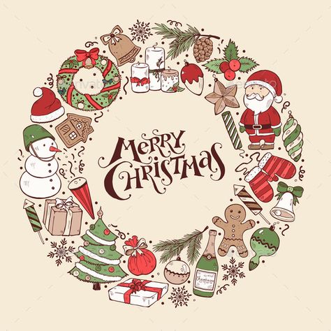 Mery Chirtmas Draw, Merry Christmas Art Draw, Christmas Drawings Wreath, Christmas Vector, Vector Christmas Illustration, Christmas Wreath Illustration, Happy Christmas Card, Xmas Sticker, 달력 디자인