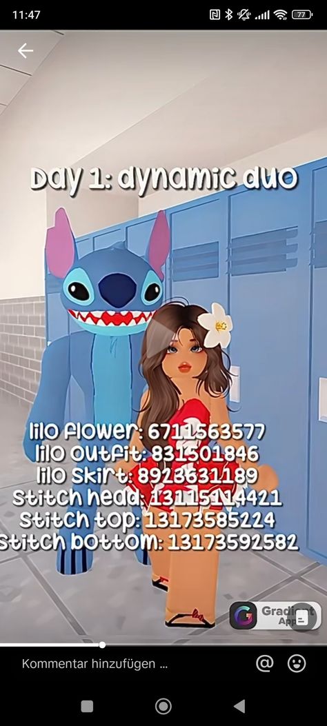 Not mine Stitch Outfit Codes, Barry Avenue Codes Halloween, Matching Codes Berry Ave Bff, Matching Brookhaven Codes, Berry Avenue Codes Stitch, Roblox Halloween Costume Code, Berry Avenue Animal Codes, Berry Avenue Matching Outfit Codes Bff, Berry Avenue Codes Clothes Halloween