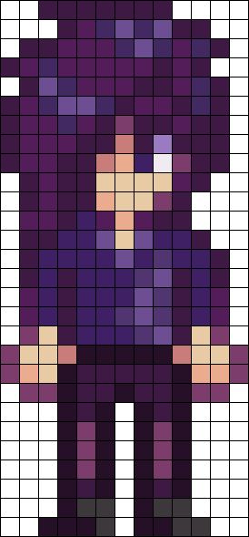 Sebastian Stardew Valley Perler Bead Pattern | Bead Sprites | Characters Fuse Bead Patterns Stardew Valley Characters Sprites, Stardew Valley Sebastian Perler Beads, All Stardew Valley Characters, Stardew Valley Bracelet Pattern, Stardew Valley Pixelart, Stardew Valley Characters Pixel, Stardew Valley Pixel Art Characters, Sebastian Stardew Valley Sprite, Stardew Valley Pearl Beads