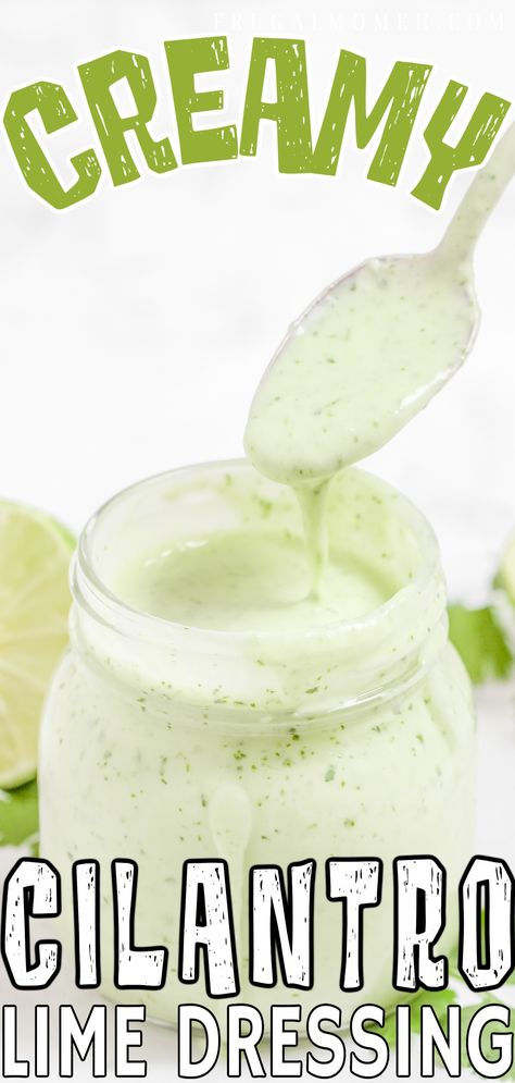 Cilantro Ranch Dressing Recipe, Cilantro Lime Ranch Dressing, Cilantro Lime Dressing Recipe, Cilantro Dressing Recipe, Creamy Cilantro Lime Dressing, Lime Salad Dressing, Sour Cream Uses, Creamy Cilantro Dressing, Chili Lime Dressing