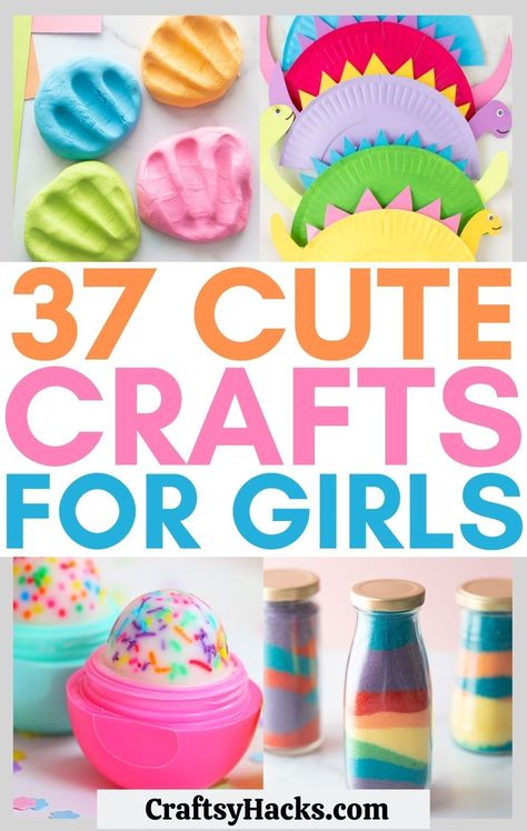 These absolutely adorable crafts for kids can help them discover their creativity and create art. These cute crafts for girls will give you the inspiration to do more crafting with your kids this weekend. Enjoy these kids craft ideas. #GirlsCrafts #Crafts Craft Ideas For 10 Years, Art With Materials, Crafts For 9 Yo, Crafts For 11-13, Kids Krafts Ideas, Girls Day Ideas For Kids, Kids Easy Crafts Simple, Kids Birthday Craft Ideas, Kids Diy Activities