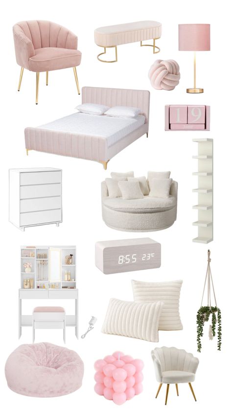 soo cuteee🤍🎀 Bedroom Vanity Set, White Room Decor, Preppy Room Decor, Girly Room, Preppy Room, Modern Disney, Redecorate Bedroom, Room Idea, Dream Room Inspiration