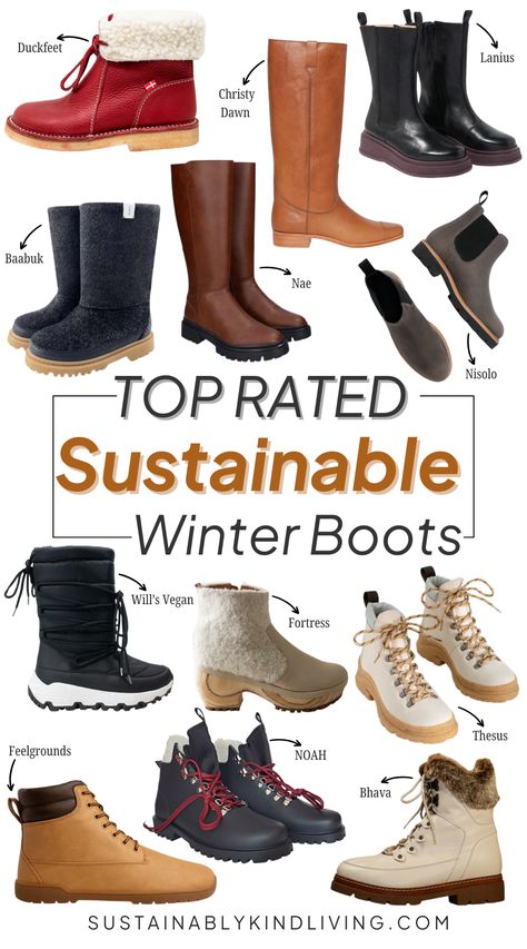 sustainable winter boots Colorado Winter Shoes, Best Winter Boots Women, Vegan Winter Boots, Best Winter Boots, Colorado Winter, Sustainable Leather, Waterproof Winter Boots, Snow Boots Women, Boot Brands