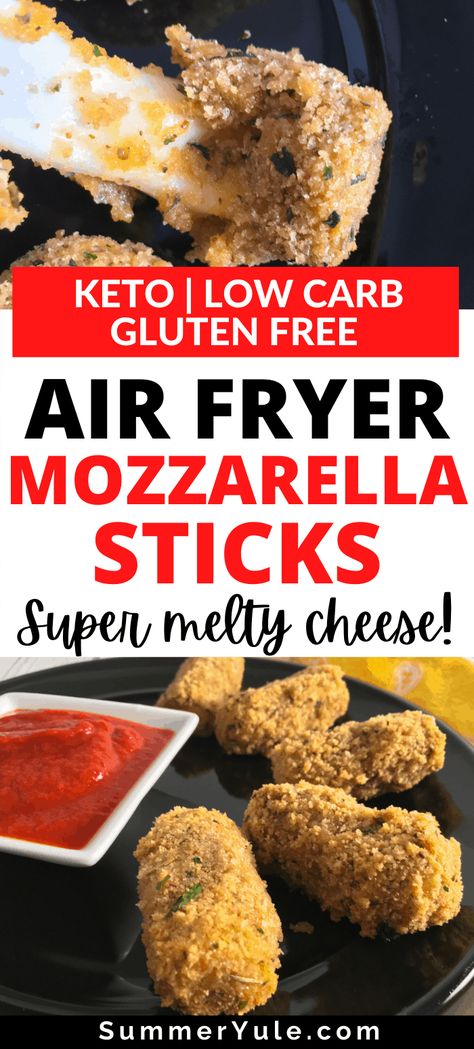 Keto Fried Cheese, Keto Mozzarella Sticks, Airfryer Keto, Air Fryer Mozzarella Sticks, Frozen Mozzarella Sticks, Keto Pork Rinds, Low Carb Air Fryer, Fried Cheese Sticks, Mozzarella Sticks Recipe