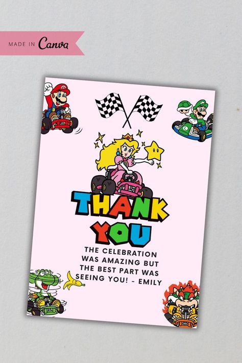 Kids Birthday Themes Girls, Mario Kart Princess, Peach Birthday Invitation, Princess Peach Birthday, Peach Mario Bros, Super Mario Invitation, Mario Svg, Peach Birthday, Princess Png