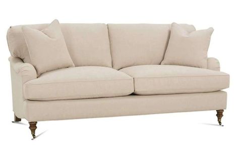 Kristen 78 Inch English Arm Fabric 2 Cushion Apartment Size Sofa Charleston Living, Traditional Apartment, Toad Hall, Natural Sofas, Apartment Size Sofa, Club Furniture, Maxi Pad, Sofa Style, Brooklyn Brownstone