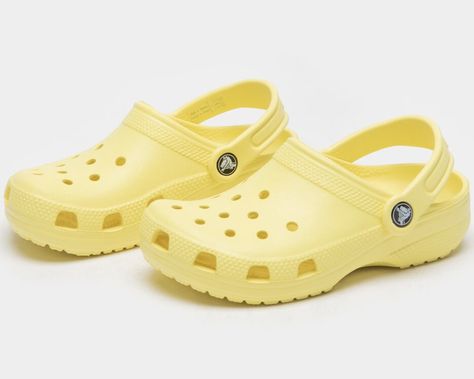 Yellow Crocs, Extra Outfits, Shoe Inspo, Pastel Yellow, Clogs, Pastel, Collage, Yellow, Outfit Inspo