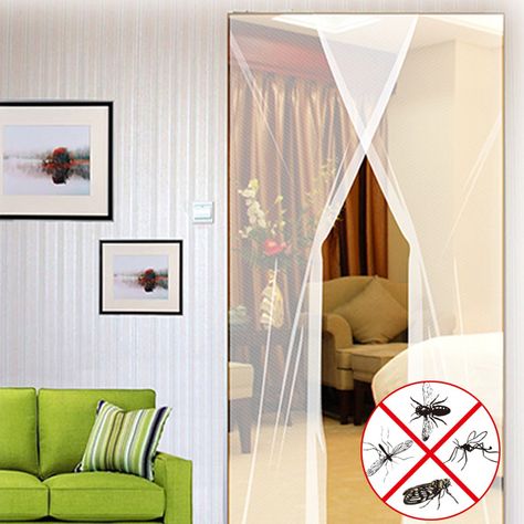 24x83 Inch 2pcs DIY Anti Mosquito Pest Window Curtain Net Mesh Door Sheer Curtain Protector Mosquito Curtains, Mesh Door, Anti Mosquito, Custom Drapes, Diy Window, Window Door, Mosquito Repellent, Sheer Curtain, Door Curtains