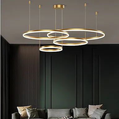 LED Pendant Light 75cm Acrylic Dimmable Chandelier Adjustable Note Design Modern for Home Living Room Lighting ONLY DIMMABLE WITH REMOTE CONTROL 2022 - US $134.39 Modern Led Chandelier, Living/dining Room, Ring Chandelier, Pendant Lighting Dining Room, Round Chandelier, Inspire Me Home Decor, Simple Living Room, Metal Pendant Light, Nordic Modern