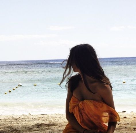 The Wind, The Ocean, Her Hair, A Woman, The Beach, Orange, Water, Hair