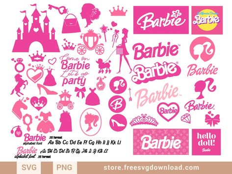 Barbie Stickers Printable Free, Cricut Barbie Shirt, Barbie Logo Svg Free, Barbie Cricut Svg, Ken Svg Free, Barbie Shirt Svg, Barbie Font Free Download, Barbie Free Svg, Barbie Svg Free Files