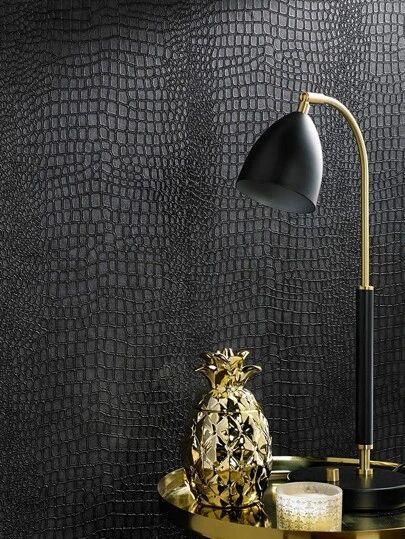 WishList | SHEIN Dark Wallpaper For Walls Interiors, Black Wallpaper Room Ideas, Dark Modern Wallpaper, Black Wallpaper Bedroom, Black Textured Wallpaper, Tiffany Bedroom, Thailand Restaurant, Penthouse Design, Painter And Decorator