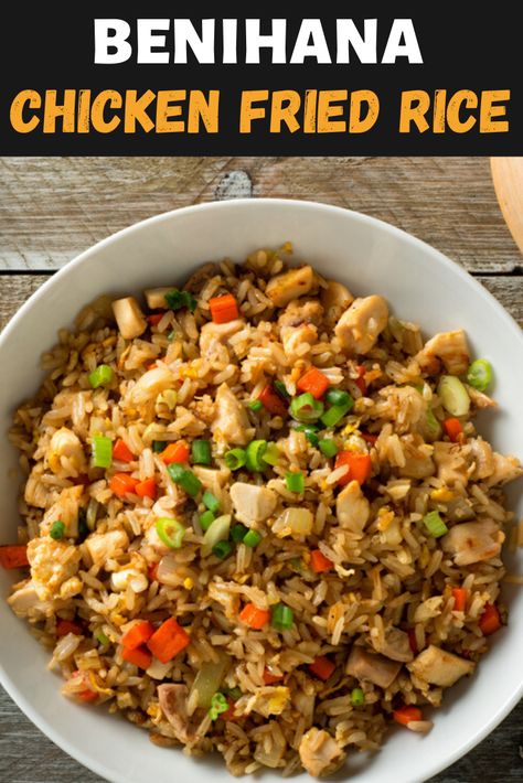 Benihana may be the king of fried rice, but don’t let that stop you from making this Japanese staple at home. With a few simple ingredients, you can make Benihana chicken fried rice in the comfort of your home! #benihana #copycatrecipes #friedrice #chickenrecipes #ricerecipes #easydinner Benihana Fried Rice Recipe Copycat, Copycat Benihana Fried Rice, Benihana Recipes, Chinese Entrees, Benihana Fried Rice, Japanese Fried Rice, Fried Rice Recipe Easy, Chicken Fried Rice Recipe, Rice Side