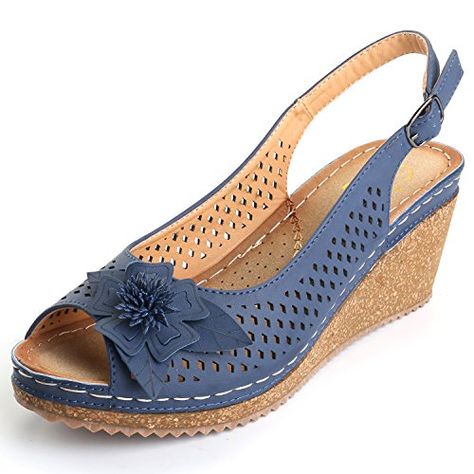 Summer Shoes Wedges, Slip On Wedge Sandals, Peep Toe Wedge Sandals, Ladies Sandals, Women's Espadrilles, Womens Sandals Wedges, Peep Toe Sandals, Foot Bed, Platform Wedge Sandals