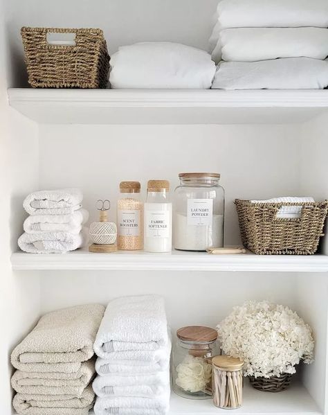 Pantry Storage Solutions, Small Apartment Organization, Laundry Shelves, Laundry Room Ideas Small Space, Ceiling Shelves, Small Laundry Room Organization, Laundry Essentials, House Organisation, Laundry Room Ideas