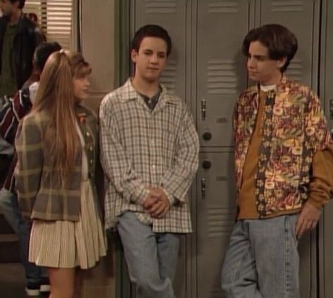 Cory And Topanga Outfits, Cory Shawn And Topanga, Boy Meets World Outfits, Shawn Boy Meets World, Cory Boy Meets World, Boy Meets World Aesthetic, Topanga Boy Meets World, Boy Meets World Topanga, 90s Fashion Boys