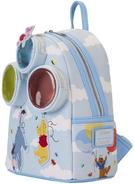 Loungefly Backpacks Disney Winnie The Pooh Balloons Mini Backpack Blue Floating Balloons, Winnie The Pooh Friends, Faux Leather Backpack, Loungefly Bag, Embroidered Butterfly, Loungefly Disney, Naha, Star Wars Collection, Blue Backpack